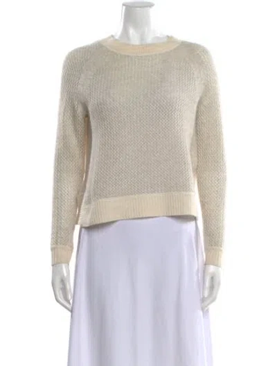 Pre-owned White + Warren Cashmere Crew Neck Sweater In Neutral