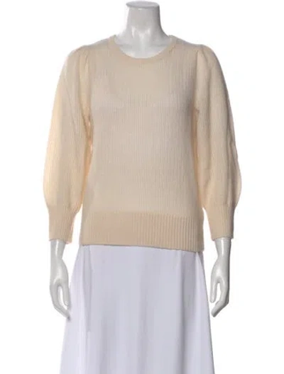 Pre-owned White + Warren Cashmere Crew Neck Sweater In Neutral