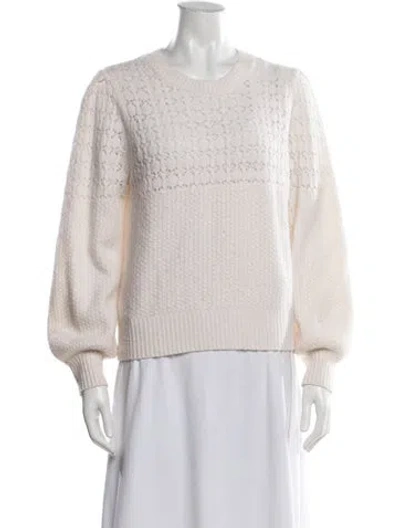 Pre-owned White + Warren Cashmere Crew Neck Sweater In Neutral
