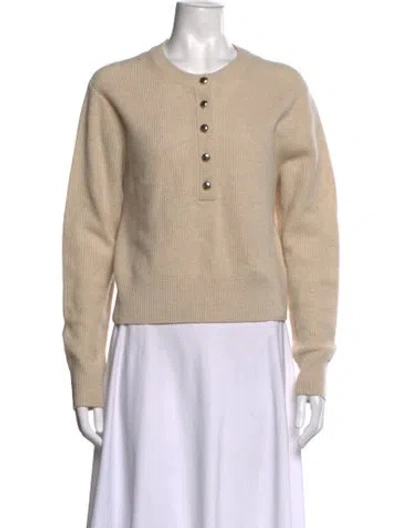 Pre-owned White + Warren Cashmere Crew Neck Sweater In Neutrals