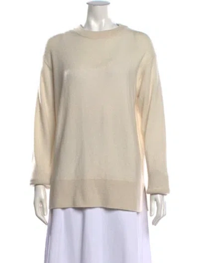 Pre-owned White + Warren Cashmere Crew Neck Sweater In Neutrals
