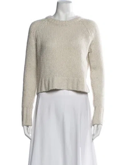Pre-owned White + Warren Cashmere Crew Neck Sweater In Neutrals