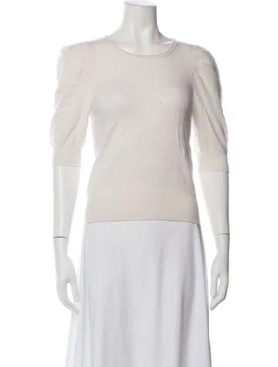 Pre-owned White + Warren Cashmere Crew Neck Sweater In Neutrals