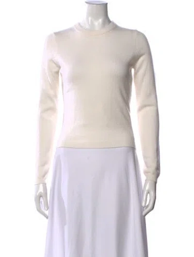 Pre-owned White + Warren Cashmere Crew Neck Sweater In Neutrals