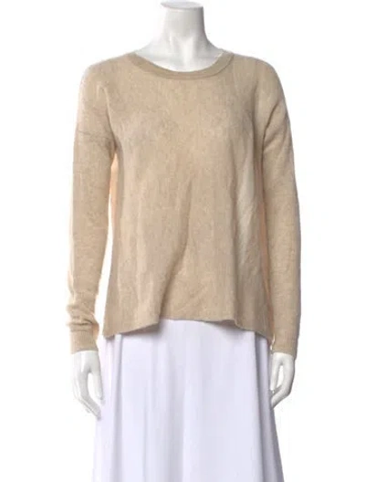 Pre-owned White + Warren Cashmere Crew Neck Sweater In Neutrals