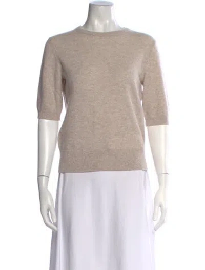 Pre-owned White + Warren Cashmere Crew Neck Sweater In Neutrals