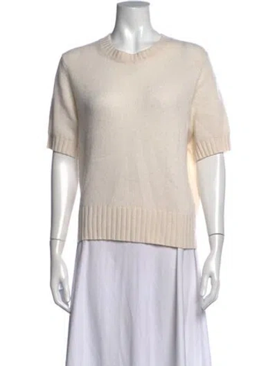 Pre-owned White + Warren Cashmere Crew Neck Sweater In Neutrals