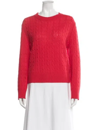 Pre-owned White + Warren Cashmere Crew Neck Sweater In Orange