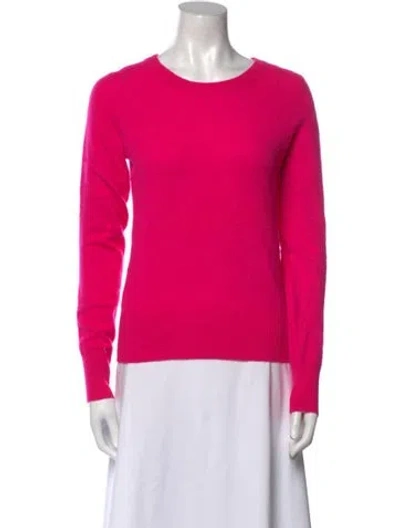 Pre-owned White + Warren Cashmere Crew Neck Sweater In Pink