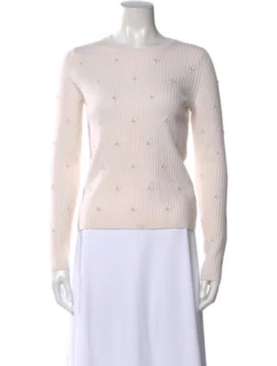 Pre-owned White + Warren Cashmere Crew Neck Sweater In Pink