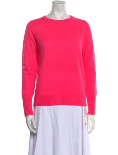 Pre-owned White + Warren Cashmere Crew Neck Sweater In Pink