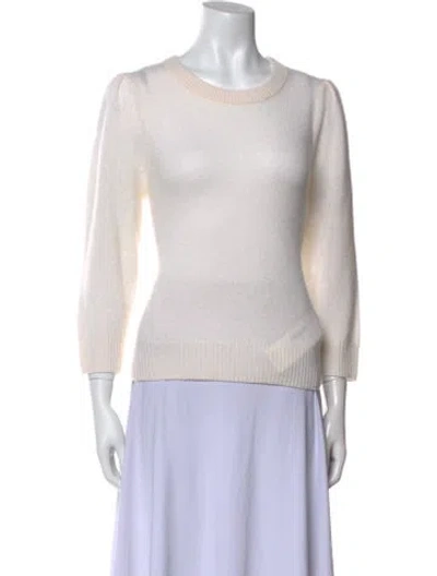 Pre-owned White + Warren Cashmere Crew Neck Sweater In Pink
