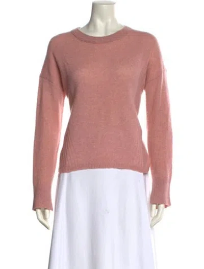 Pre-owned White + Warren Cashmere Crew Neck Sweater In Pink