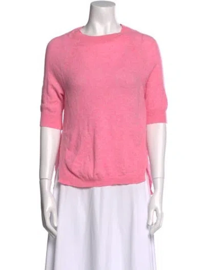 Pre-owned White + Warren Cashmere Crew Neck Sweater In Pink