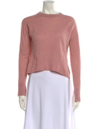 Pre-owned White + Warren Cashmere Crew Neck Sweater In Pink
