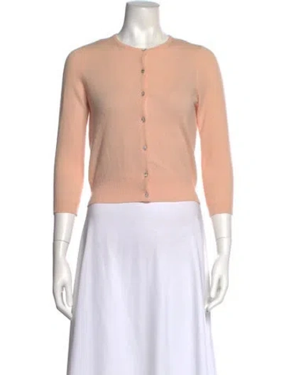 Pre-owned White + Warren Cashmere Crew Neck Sweater In Pink
