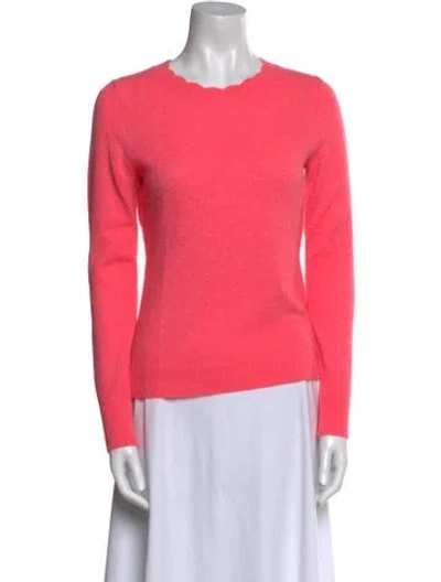 Pre-owned White + Warren Cashmere Crew Neck Sweater In Pink