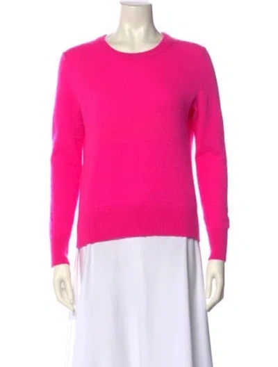 Pre-owned White + Warren Cashmere Crew Neck Sweater In Pink