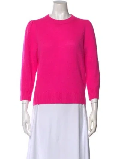 Pre-owned White + Warren Cashmere Crew Neck Sweater In Pink