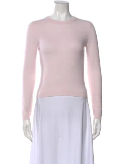 Pre-owned White + Warren Cashmere Crew Neck Sweater In Pink