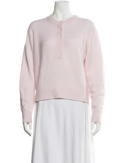 Pre-owned White + Warren Cashmere Crew Neck Sweater In Pink