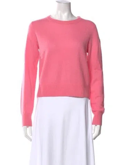 Pre-owned White + Warren Cashmere Crew Neck Sweater In Pink