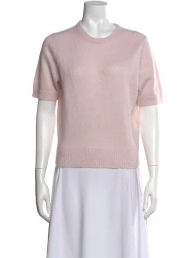 Pre-owned White + Warren Cashmere Crew Neck Sweater In Pink