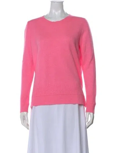 Pre-owned White + Warren Cashmere Crew Neck Sweater In Pink