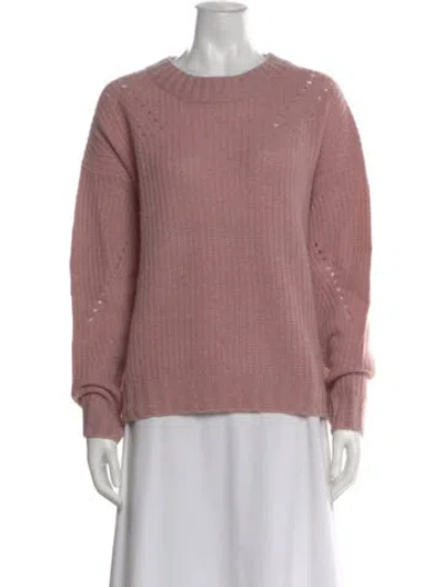 Pre-owned White + Warren Cashmere Crew Neck Sweater In Pink