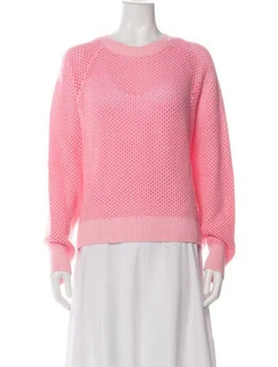 Pre-owned White + Warren Cashmere Crew Neck Sweater In Pink