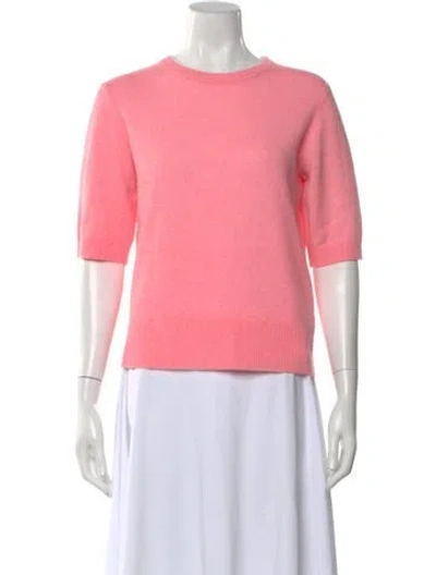 Pre-owned White + Warren Cashmere Crew Neck Sweater In Pink