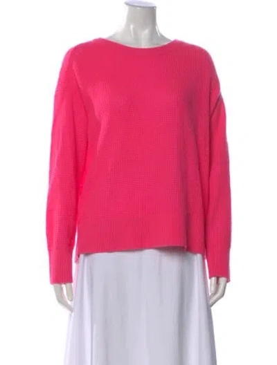 Pre-owned White + Warren Cashmere Crew Neck Sweater In Pink