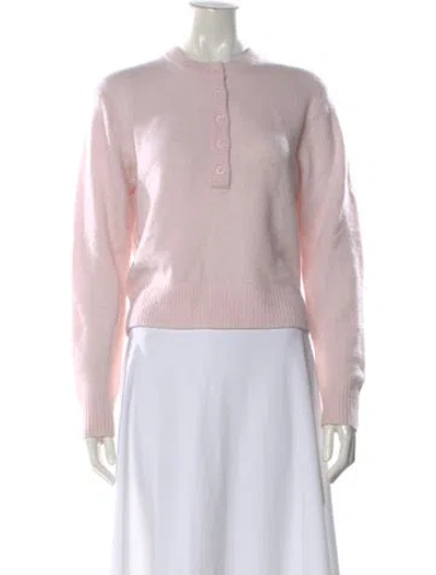 Pre-owned White + Warren Cashmere Crew Neck Sweater In Pink