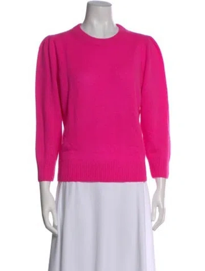Pre-owned White + Warren Cashmere Crew Neck Sweater In Pink