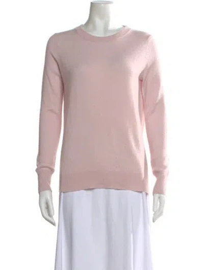 Pre-owned White + Warren Cashmere Crew Neck Sweater In Pink