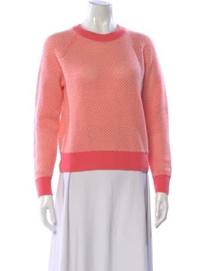 Pre-owned White + Warren Cashmere Crew Neck Sweater In Pink