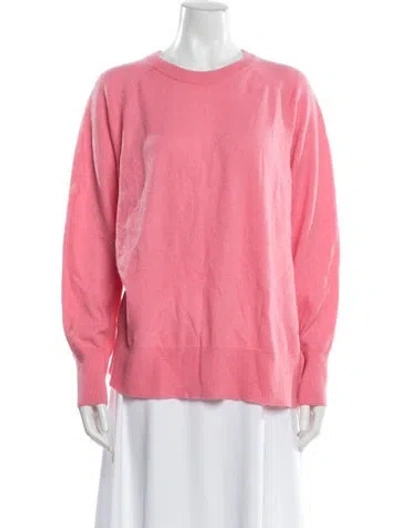 Pre-owned White + Warren Cashmere Crew Neck Sweater In Pink