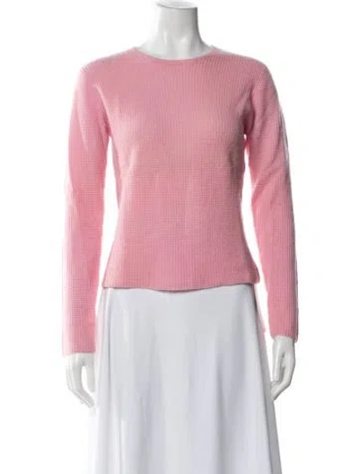 Pre-owned White + Warren Cashmere Crew Neck Sweater In Pink