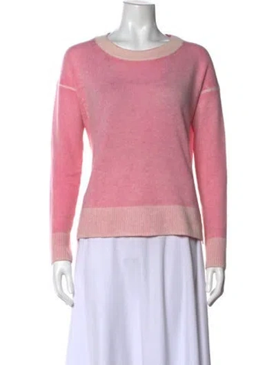 Pre-owned White + Warren Cashmere Crew Neck Sweater In Pink