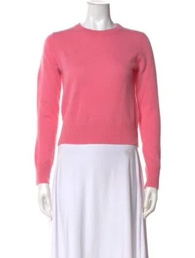 Pre-owned White + Warren Cashmere Crew Neck Sweater In Pink