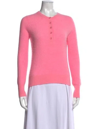 Pre-owned White + Warren Cashmere Crew Neck Sweater In Pink
