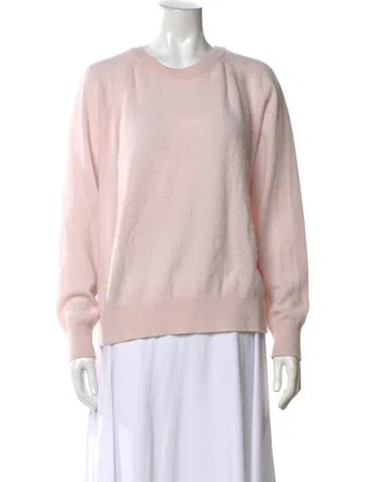 Pre-owned White + Warren Cashmere Crew Neck Sweater In Pink