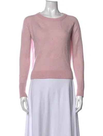 Pre-owned White + Warren Cashmere Crew Neck Sweater In Pink