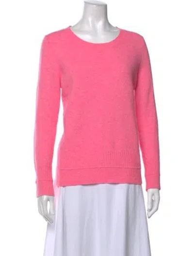 Pre-owned White + Warren Cashmere Crew Neck Sweater In Pink