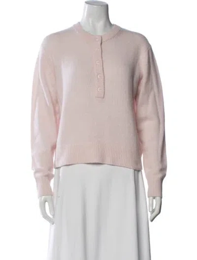 Pre-owned White + Warren Cashmere Crew Neck Sweater In Pink