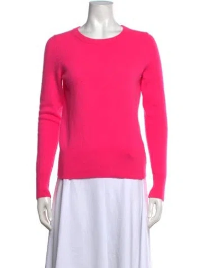 Pre-owned White + Warren Cashmere Crew Neck Sweater In Pink