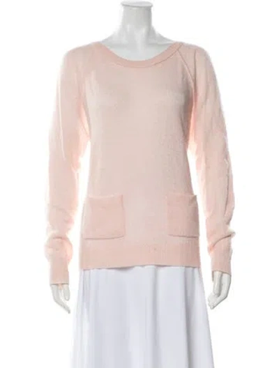 Pre-owned White + Warren Cashmere Crew Neck Sweater In Pink
