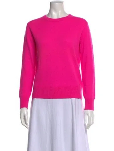 Pre-owned White + Warren Cashmere Crew Neck Sweater In Pink