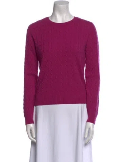 Pre-owned White + Warren Cashmere Crew Neck Sweater In Purple
