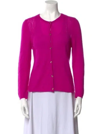 Pre-owned White + Warren Cashmere Crew Neck Sweater In Purple